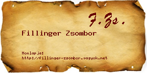 Fillinger Zsombor névjegykártya